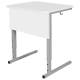 Стол-парта 1-местный регулируемый СУТ.54, 600х500х640-780 мм, рост 4-6, серый каркас, ЛДСП белая. Фото товара с разных ракурсов.