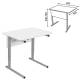 Стол-парта 1-местный регулируемый СУТ.54, 600х500х640-780 мм, рост 4-6, серый каркас, ЛДСП белая. Фото товара с разных ракурсов.