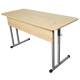 Стол-парта 2-местный регулируемый "Умник", 1200х500х640-760 мм, рост 4-6, серый каркас, ЛДСП клён. Фото товара с разных ракурсов.