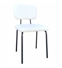 Стулья  "Ideal CF-080", КОМПЛЕКТ 4 шт., черный каркас, букле белый, 533254