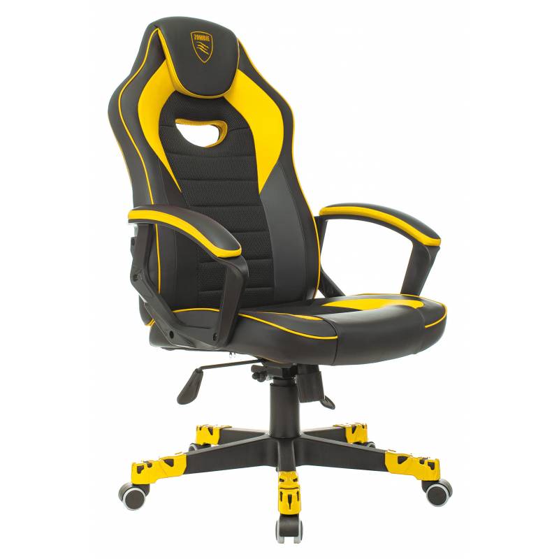 Кресло игровое Zombie GAME 16 черный/желтый текстиль/эко.кожа главное фото